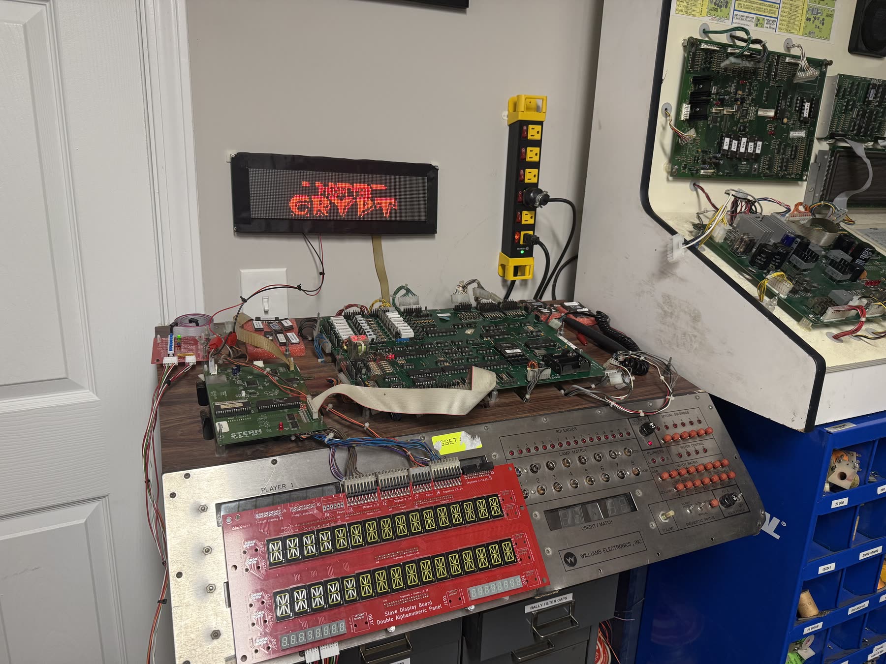 System 11 boards operating on a solid-state pinball test fixture