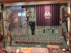 Finished Solenoid Driver Board. Note replaced C23 cap. Other modifications and transitor clean-up on back of the board.