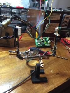 Bench Testing the Homepin board, transmitter and receiver IR LEDs.