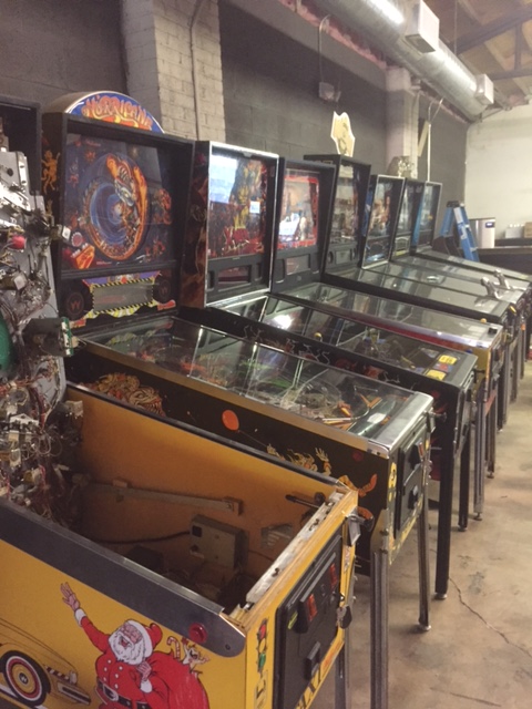 The full line up of pins at Abari in Charlotte.